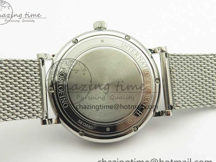 MIROTIME 0111 Breathable Portofino IW356501 SS V3 MK 1:1 Best Edition White Dial Gold Markers On SS Mesh Bracelet MIYOTA 7197